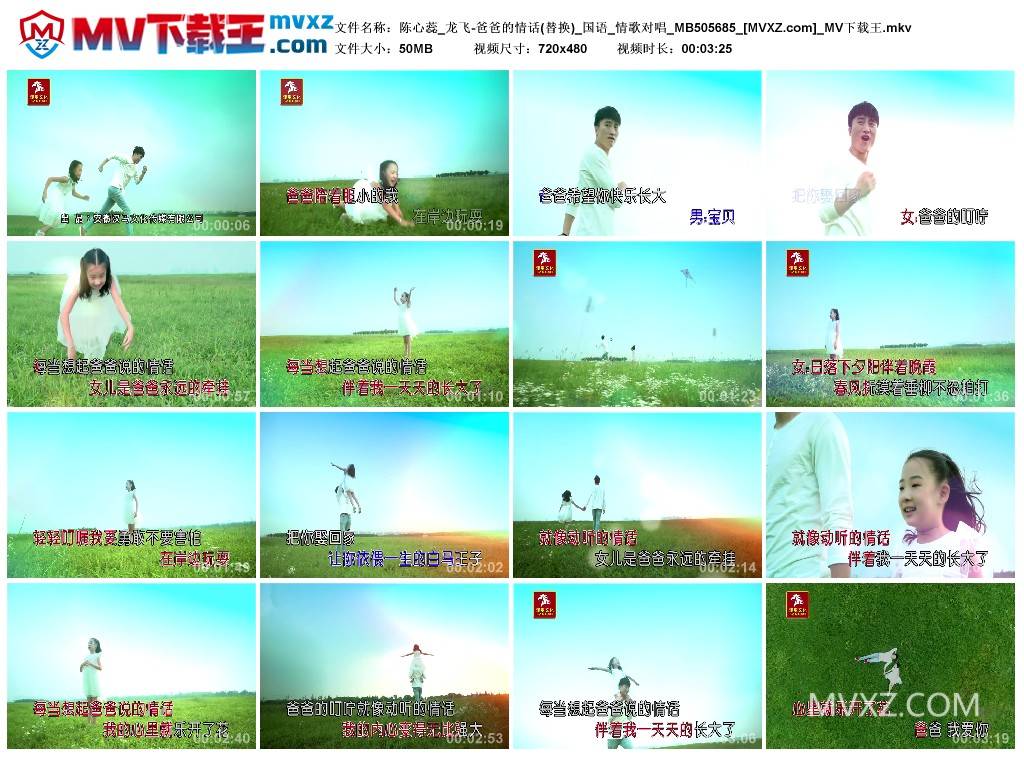 陈心蕊_龙飞-爸爸的情话(替换)_国语_情歌对唱_MB505685